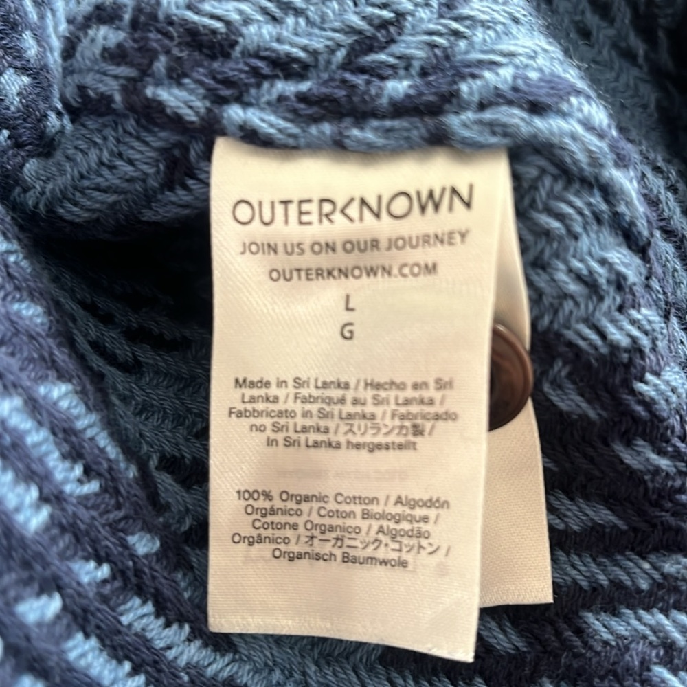 Outerknown Cloud Weave Size L Heavy Shirt Blue Plaid 100% Organic NWT - Picture 7 of 9